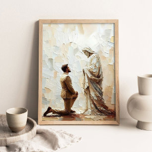 Poster Encontrando Fé, Arte Cristã Digital, Jesus Salvado
