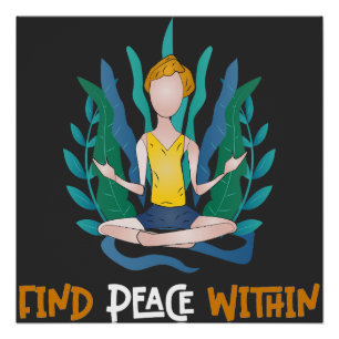 Pôster Encontre a paz dentro do tema da mindagação