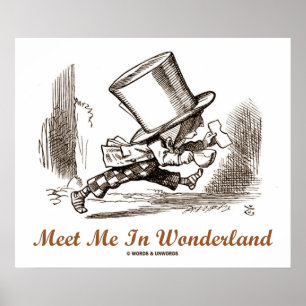 Poster Encontre-Me Em Wonderland Mad Hatter Running