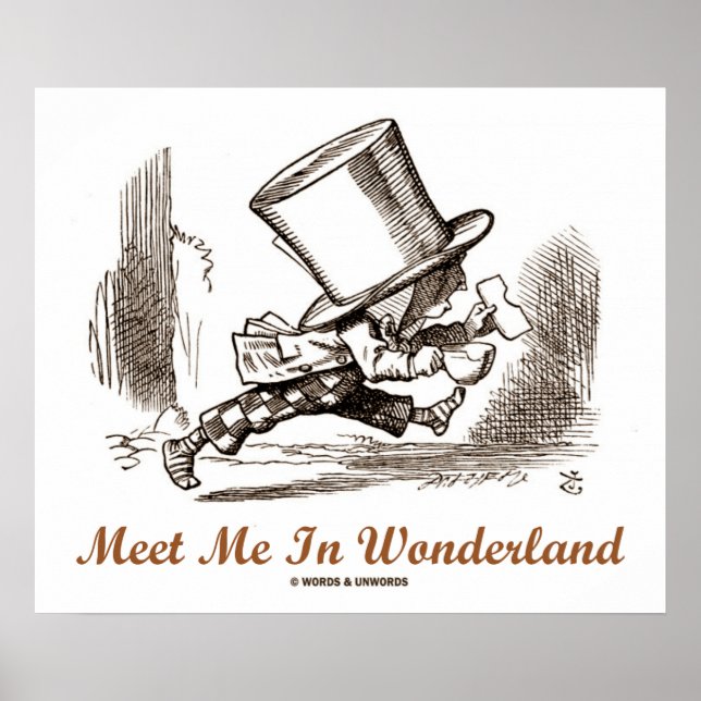 Poster Encontre-Me Em Wonderland Mad Hatter Running (Frente)