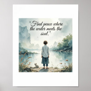 Poster "Encontre paz onde a água encontra a alma - Inspi
