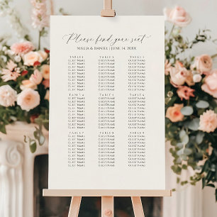 Poster Encontre Seu Assento Carta de Assentos Casamento