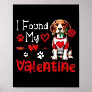 Poster Encontrei meu Beagle do Dia dos Namorados Com Flor