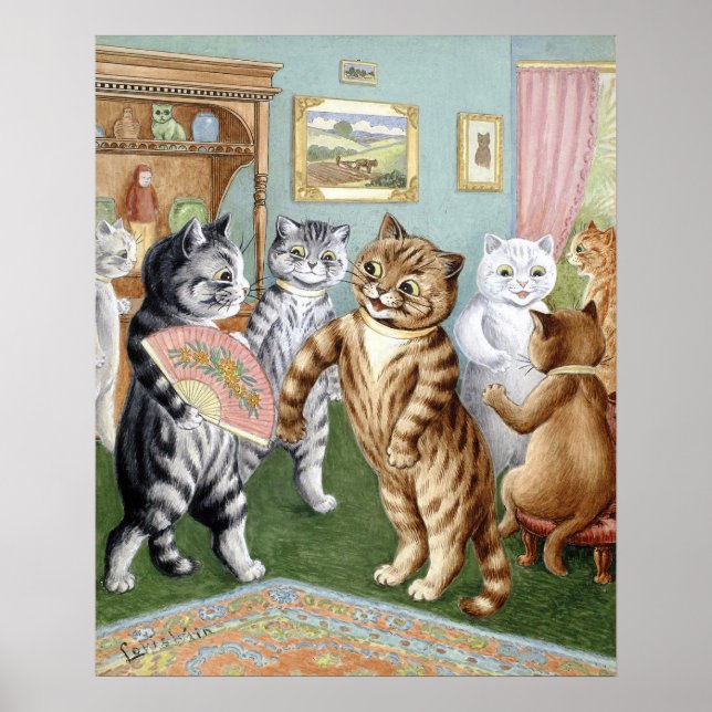 Poster Encontro de Gatos, Louis Wain (Frente)