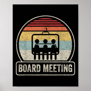 Poster Encontro de Snowboard Retro Vintage Férias de Snow