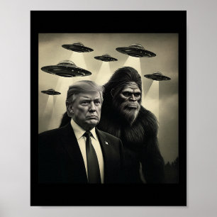 Poster Encontro de Trump Pé Grande Ufo Alienígena Conspir