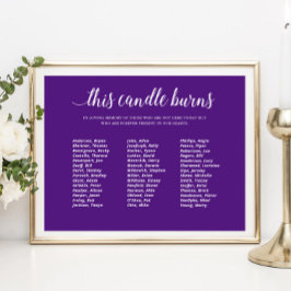 Poster Encontro de Turma Memorial Esta Vela Queima Roxo