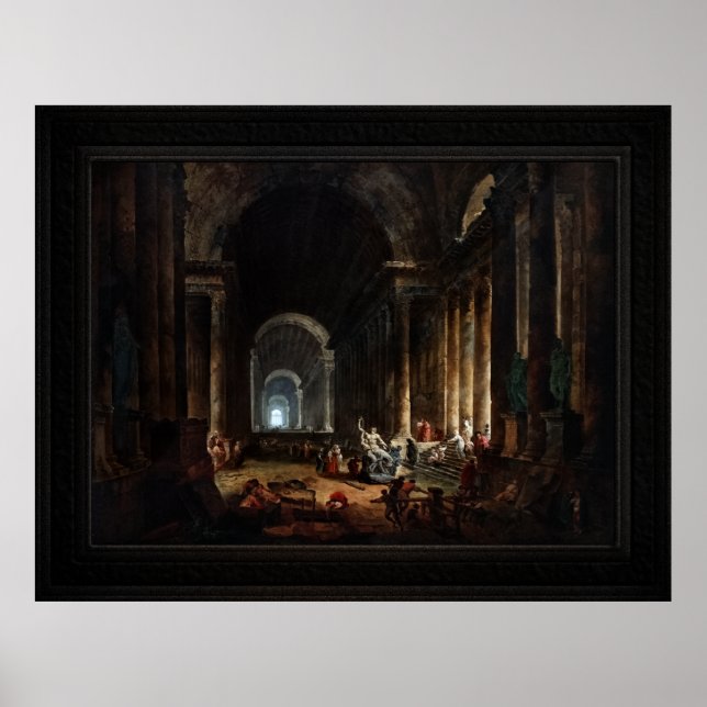 Poster Encontro do Laocoon por Hubert Robert (Frente)