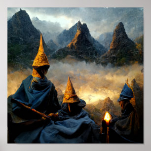 Poster Encontro dos Assistentes. Arte IA Mágica do Hallow