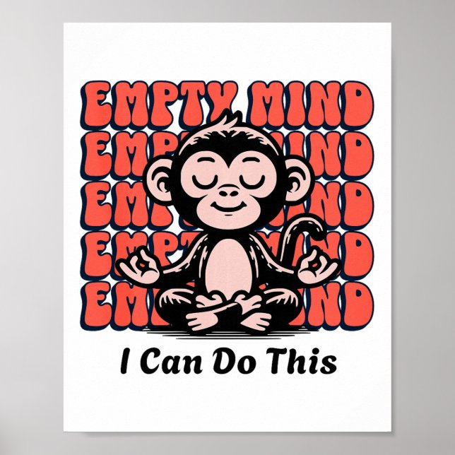 Poster Encorajamento de Macaco Meditando, Meditação de Yo (Frente)