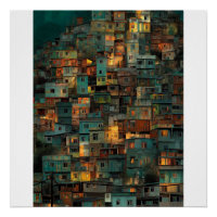 Encosta Aconchegante da Favela ao Crepúsculo Paisa