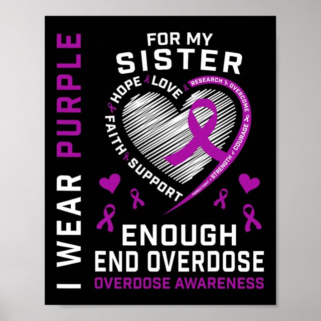Poster End Overdose Awareness Shirt Enough Purple For My  (Frente)