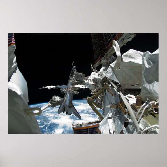 Pôster Endeavor de Shuttle de Espaço e ISS (Frente)