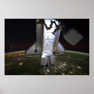 Poster Endeavor de Shuttle Espacial encaixado no ISS (201