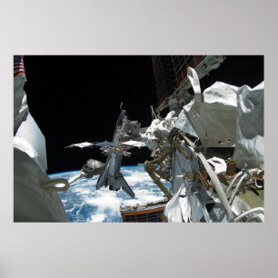 Pôster Endeavor e ISS do Shuttle de Espaço