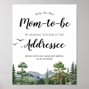 Poster Endereço da Montanha em um Envelope Bebê Sinal