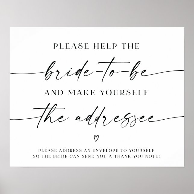 Poster Endereço de Envelope de Casamento de chá de panela (Frente)