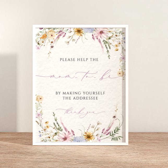 Poster Endereço do Chá de fraldas Envelope de Flores Selv (Criador carregado)