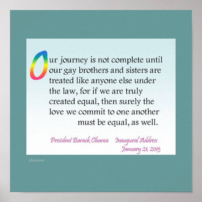 Poster Endereço Inaugural de Obama - LGBT (Frente)