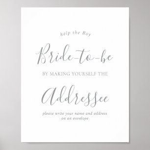 Poster Endereço prateado mínimo e sinal de envelope