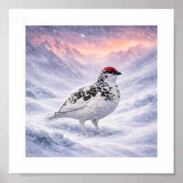 Poster Enduring the Storm — Ptarmigan in the Japanese Alp