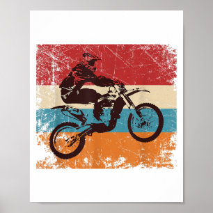 Poster Enduro de Motocross em motocicleta retrô fora da e