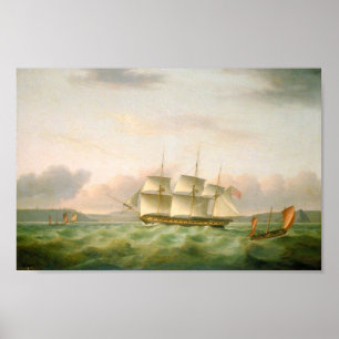 Poster Endymion off Plymouth por Thomas Luny