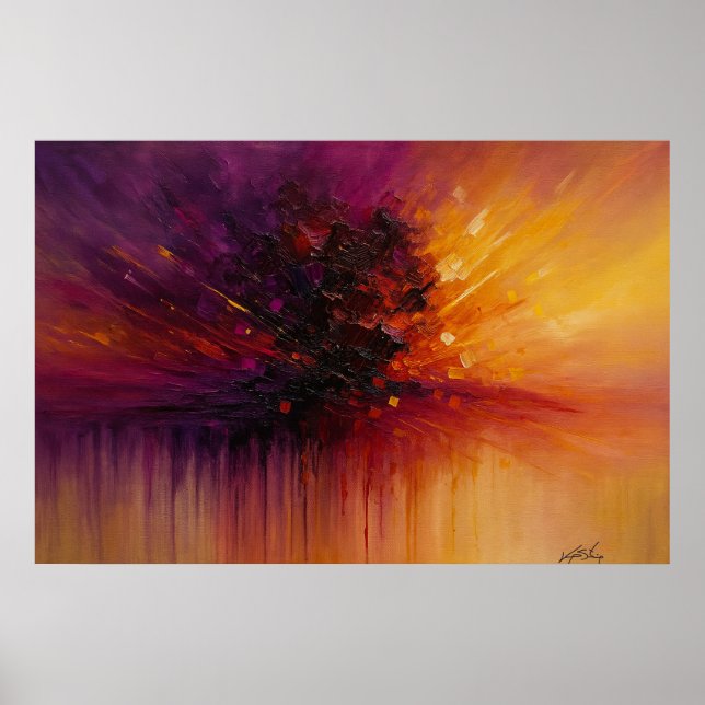 Poster Energia Abstrata Explosiva – Parede Abstrata Color (Frente)