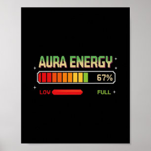 Poster Energia Aura Em 67 Meme Divertido Seis Sete Geraçã