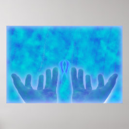 Poster energia azul curando as mãos curando o amor