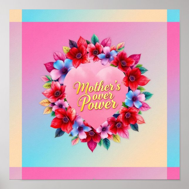 Poster Energia de Bloom Radiante da Mãe (Frente)