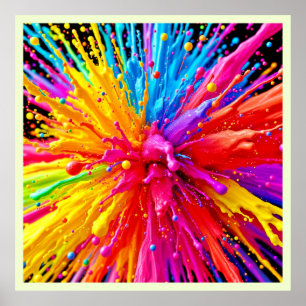 Poster Energia de ruptura de pintura vibrante