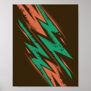 Poster Energia Dinâmica em Turquesa Verde e Laranja