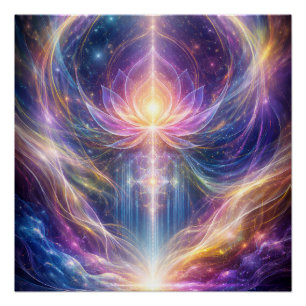 Pôster Energia do Lótus Celestial – Espiritualidade Abstr