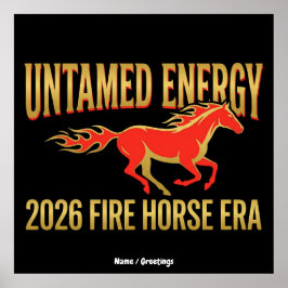 Poster Energia Indomável Ano do Cavalo de Fogo 2026 Ano N
