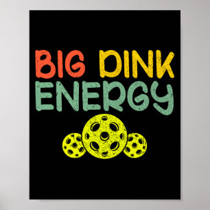 Poster Energia retrô de dink grande pickleball piada de b