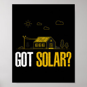 Poster Energia Solar Tem Painéis Solares Engraçado Energi