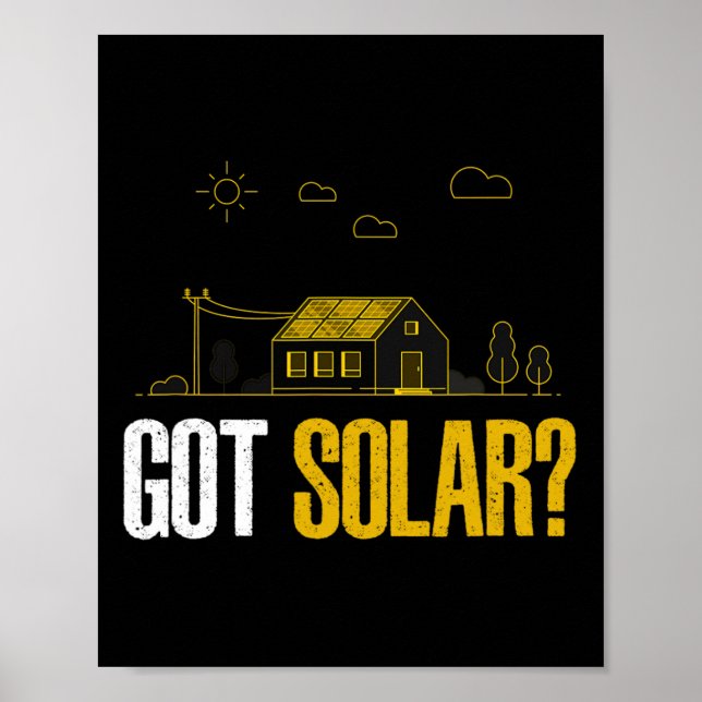 Poster Energia Solar Tem Painéis Solares Engraçado Energi (Frente)