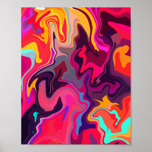 Poster Energia vibrante em espirais de Abstrato