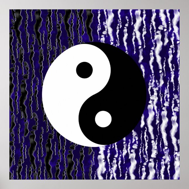 Poster Energia Zen Yin Yang Azul Tranquilidade (Frente)