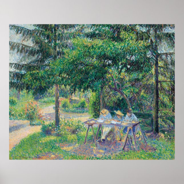 Poster Enfants attablés dans le jardin Camille Pissarro (Frente)
