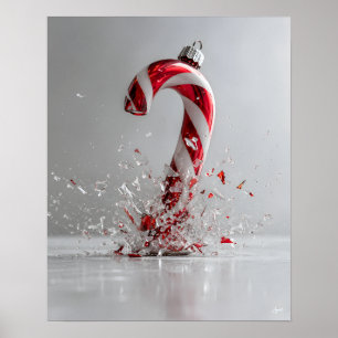 Poster Enfeite de Bengala de Natal Estilhaçado Vista de R