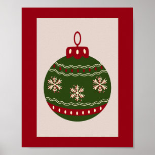 Poster Enfeite de Natal Verde e Vermelho