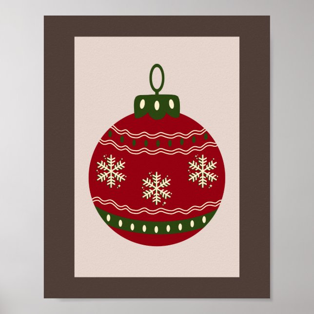 Poster Enfeite de Natal Vermelho (Frente)