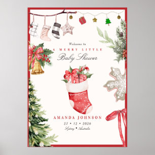 Poster Enfeites de árvore de Natal para Chá de Bebê