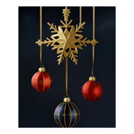 Pôster Enfeites de Natal Elegantes