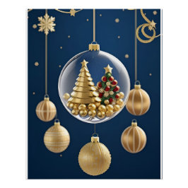 Pôster Enfeites de Natal Elegantes
