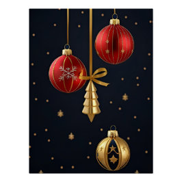 Pôster Enfeites de Natal Elegantes