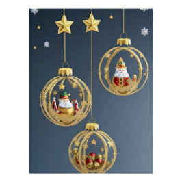 Pôster Enfeites de Natal Elegantes