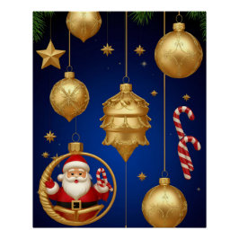 Pôster Enfeites de Natal Elegantes